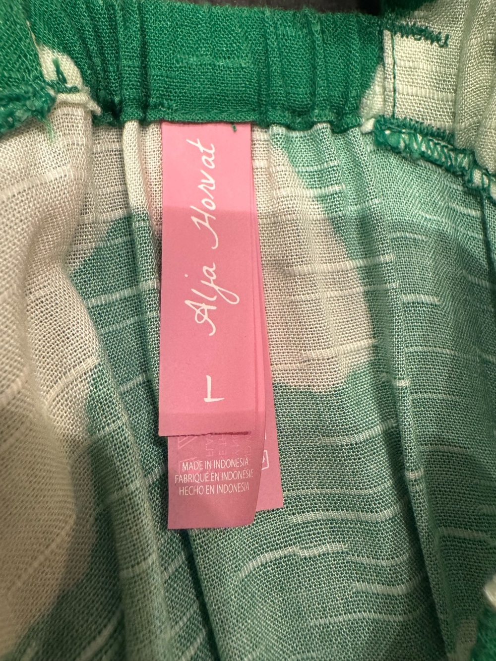 Like New! Anthro Green and White Abstract Maxi Dress with Side Slit - Picture 6 of 6